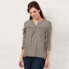Women's Lc Lauren Conrad Printed Ruffle Sleeve Blouse, Size: Small, Pink