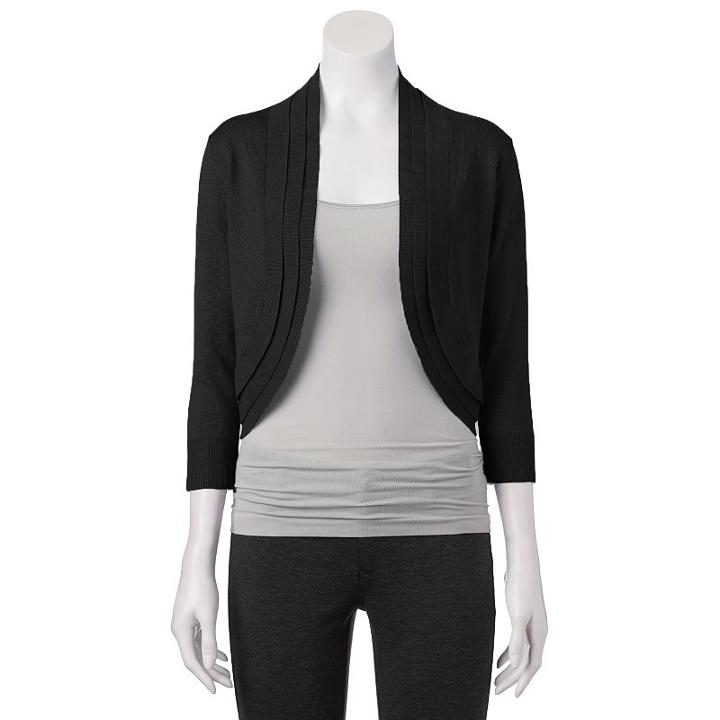 Women's Ronni Nicole Tiered Shrug, Size: Large, Black