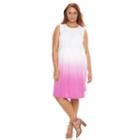 Plus Size Design 365 Dip-dye Crochet Dress, Women's, Size: 3xl, White