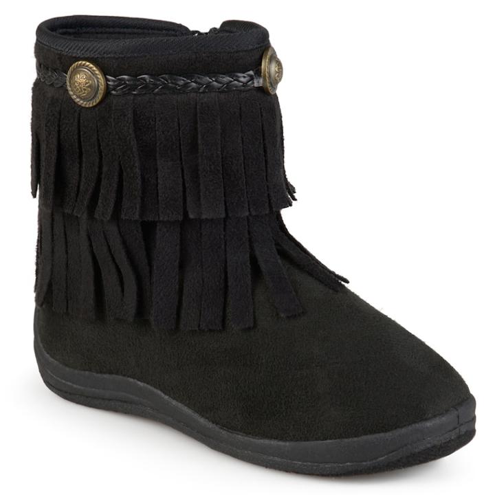 Journee Anza Girls' Ankle Boots, Size: 3, Black