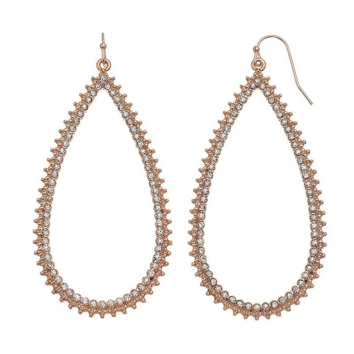 Jennifer Lopez Simulated Crystal Open Teardrop Earrings, Women's, Multicolor