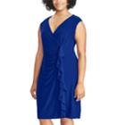 Plus Size Chaps Ruffled Faux-wrap Dress, Women's, Size: 18 W, Blue
