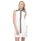 Women's Sharagano Lace-trim Shift Dress, Size: 10, White