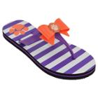 Women's College Edition Clemson Tigers Bow Flip-flops, Size: Large, Purple