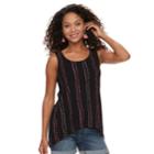 Petite Apt. 9&reg; Strappy Back Sharkbite Tank, Women's, Size: S Petite, Oxford