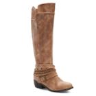 So&reg; Message Women's Knee High Riding Boots, Size: Medium (8), Beig/green (beig/khaki)