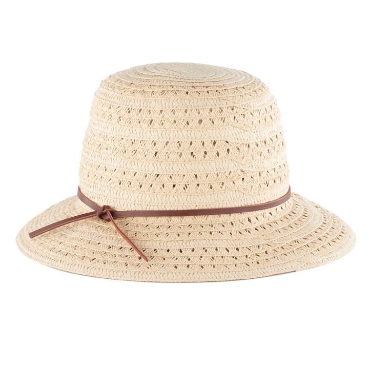 Women's Chaps Woven Eyelet Cloche Hat, Med Brown