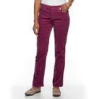 Women's Croft & Barrow&reg; Tummy Slimming Boot-cut Corduroy Pants, Size: 10, Red