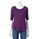 Women's Apt. 9&reg; Essential Marled Tee, Size: Medium, Purple