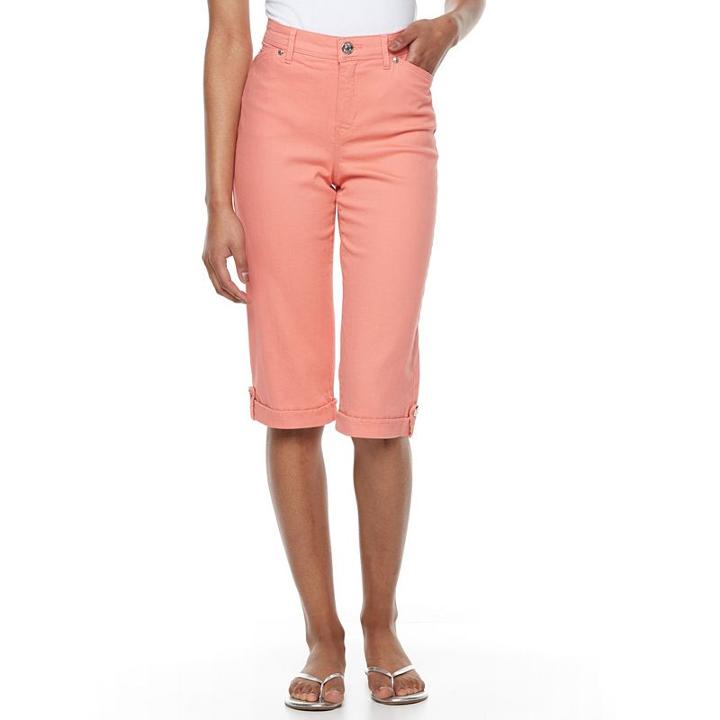Petite Gloria Vanderbilt Lillian Skimmer Pants, Women's, Size: 4 Petite, Lt Orange