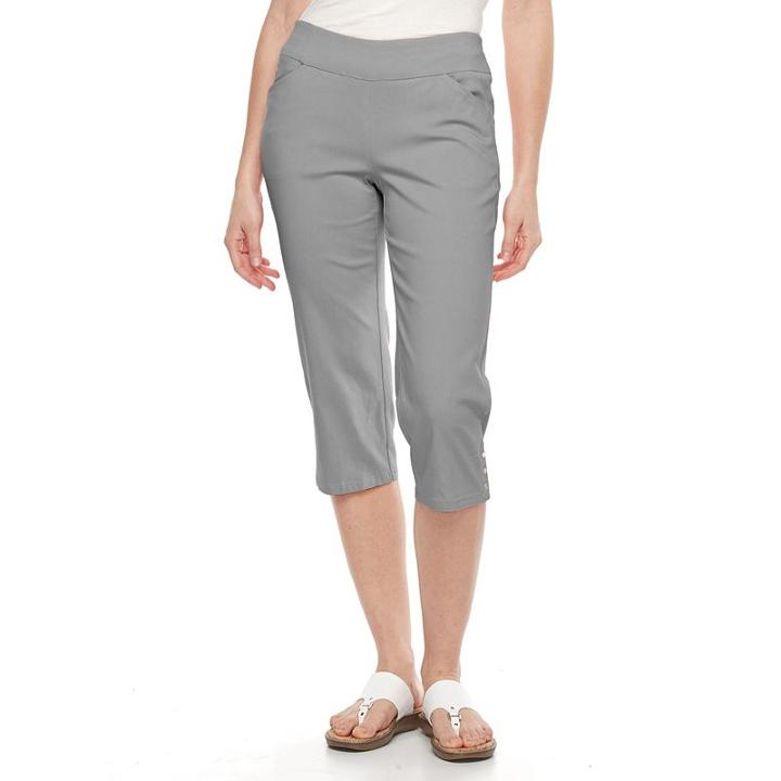 Women's Napa Valley Pull On Capris, Size: 16, Grey (charcoal)