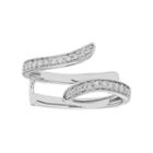 14k Gold 1/4 Carat T.w. Diamond Bypass Enhancer Wedding Ring, Women's, Size: 6, White
