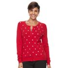 Women's Croft & Barrow&reg; Button-down Cardigan, Size: Large, Med Red