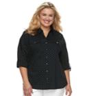 Plus Size Croft & Barrow&reg; Knit-to-fit Roll-tab Shirt, Women's, Size: 2xl, Oxford
