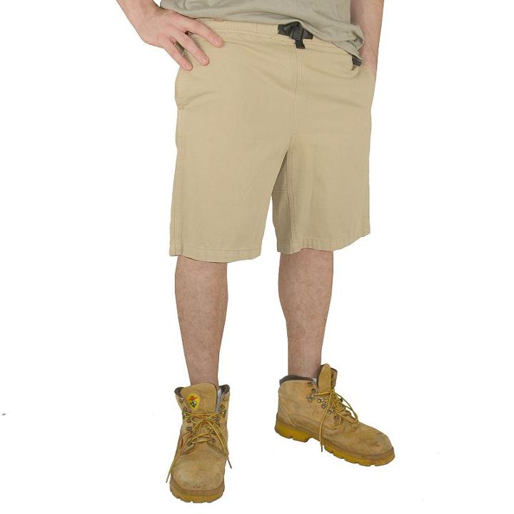 Men's Stanley Classic-fit Belted Twill Elastic-waist Shorts, Size: 42, Beig/green (beig/khaki)