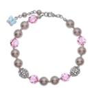 Crystal Avenue Silver-plated Simulated Pearl And Crystal Bracelet - Made With Swarovski Crystals, Women's, Size: 7, Red