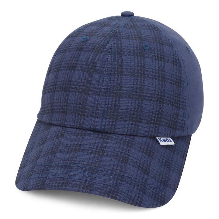 Women's Keds Plaid Brushed Cotton Baseball Cap, Blue