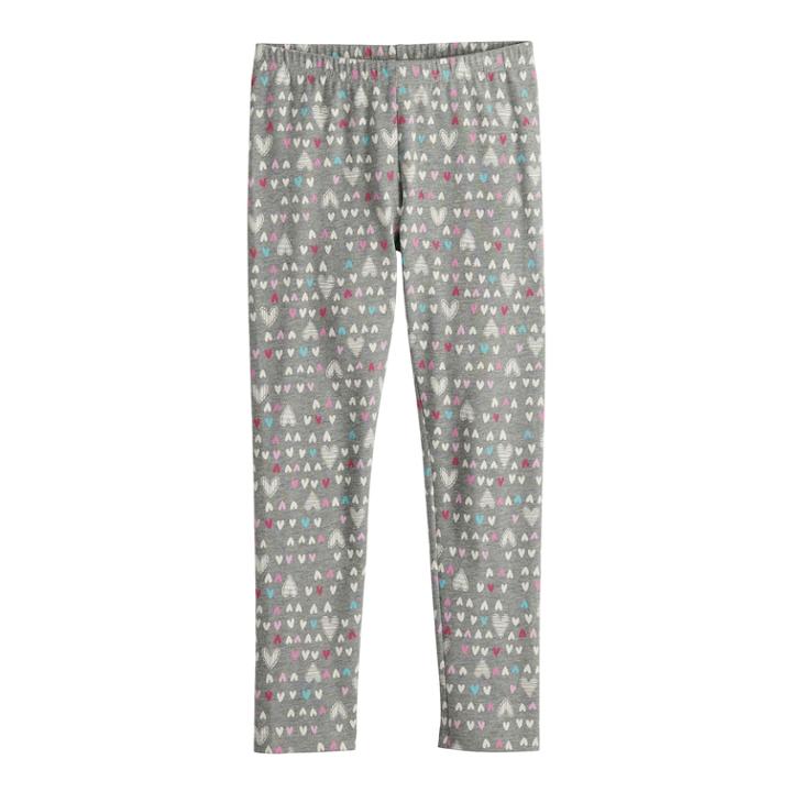 Girls 4-10 Jumping Beans® Print Full-length Leggings, Size: 5, Med Grey