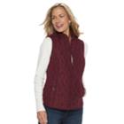 Women's Croft & Barrow&reg; Classic Quilted Vest, Size: Xl, Dark Red