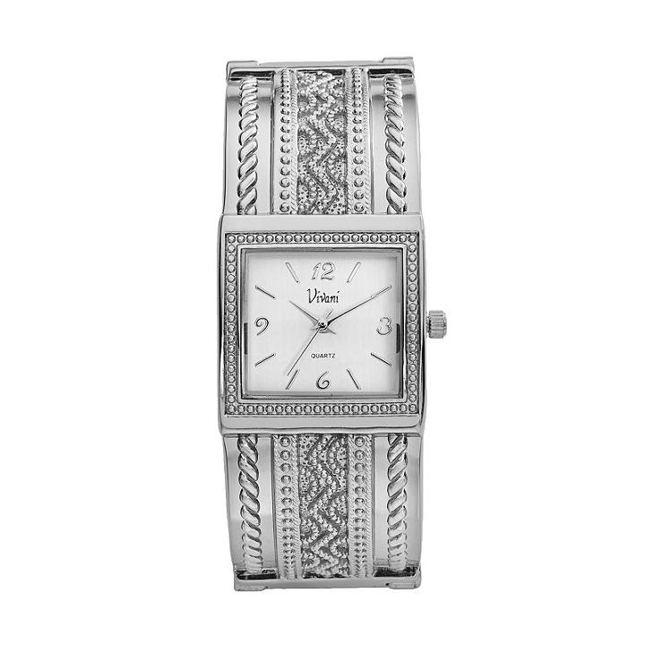 Vivani Women's Textured Bangle Watch, Grey