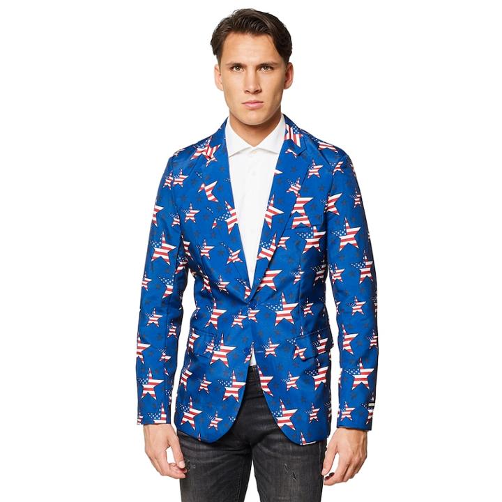 Men's Stars & Stripes Sport Coat, Size: Large, Natural