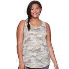 Juniors' Plus Size So&reg; Racerback Ringer Tank, Teens, Size: 3xl, Dark Green