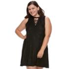 Juniors' Plus Size Liberty Love Lace Shift Dress, Teens, Size: 3xl, Black