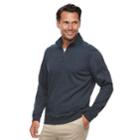 Men's Croft & Barrow&reg; Classic-fit Easy-care Stretch Fleece Quarter-zip Pullover, Size: Medium, Dark Blue