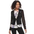 Juniors' Candie's&reg; Lace Moto Jacket, Teens, Size: Large, Black