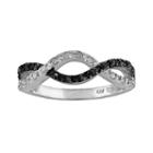 Sterling Silver 1/4-ct. T.w. Black And White Diamond Infinity Ring, Women's, Size: 9