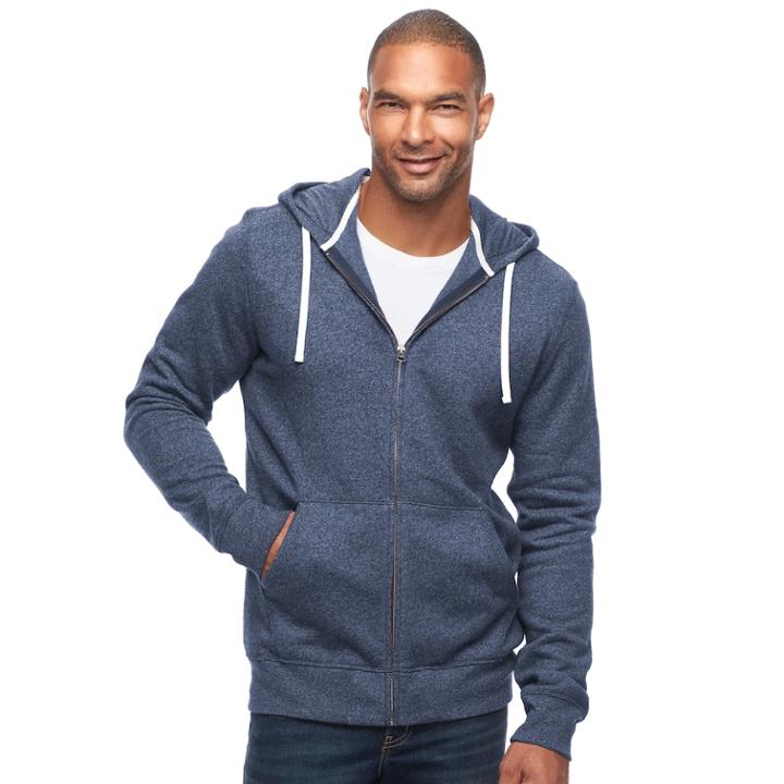 Big & Tall Sonoma Goods For Life&trade; Classic-fit Sherpa-lined Full-zip Fleece Hoodie, Men's, Size: Xl Tall, Dark Blue