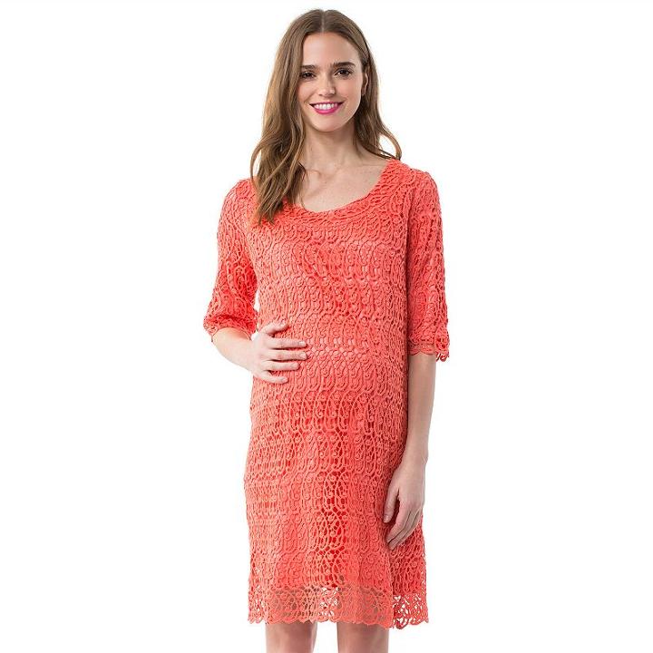 Maternity Pip & Vine By Rosie Pope Lace Shift Dress, Women's, Size: L-mat, Drk Yellow