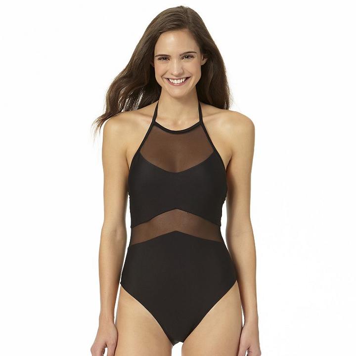 In Mocean Into The Deep Mesh One-piece Swimsuit, Size: Medium, Black