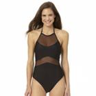 In Mocean Into The Deep Mesh One-piece Swimsuit, Size: Medium, Black