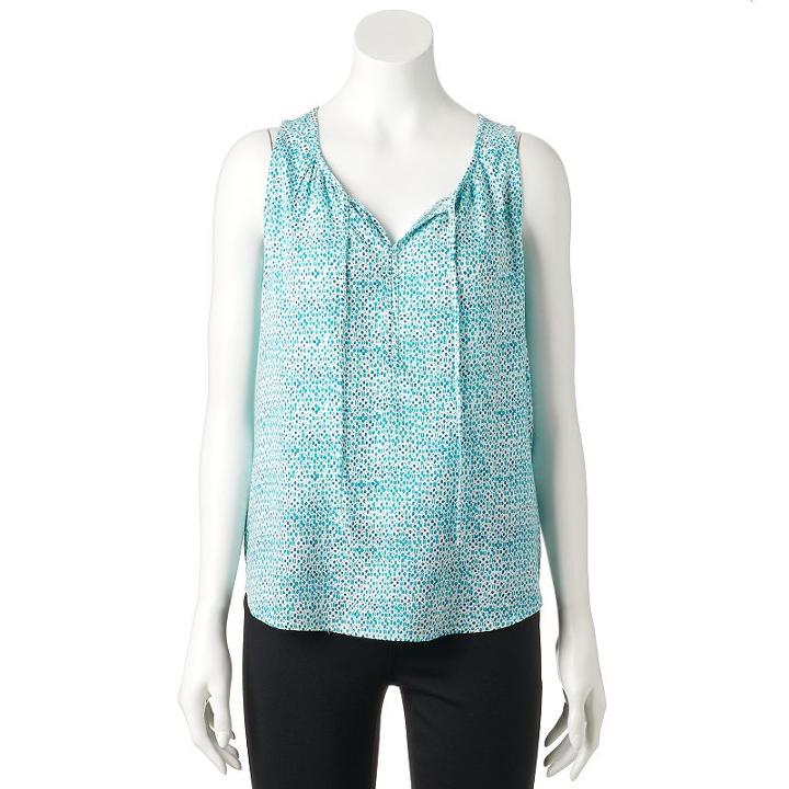Women's Sonoma Goods For Life&trade; Challis Tank, Size: Small, Turquoise/blue (turq/aqua)