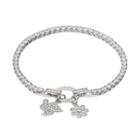Dovetail Silver Plated Live Laugh Love Cubic Zirconia Tennis Bracelet, Women's, Size: 7.5, White