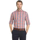 Men's Izod Fieldhouse Regular-fit Plaid Easy-care Button-down Shirt, Size: Xl, Orange Oth