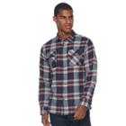 Men's Burnside Flannel Button-down Shirt, Size: Small, Blue (navy)