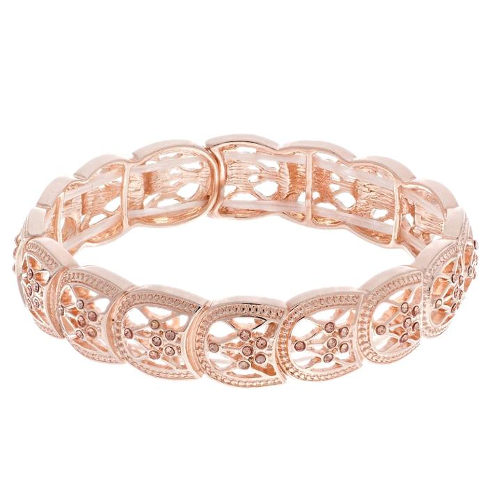 Lc Lauren Conrad Simulated Crystal Filigree Stretch Bracelet, Women's, Light Red
