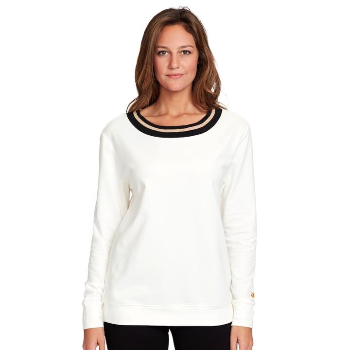 Women's Gloria Vanderbilt Lurex-trim Sweatshirt, Size: Large, White