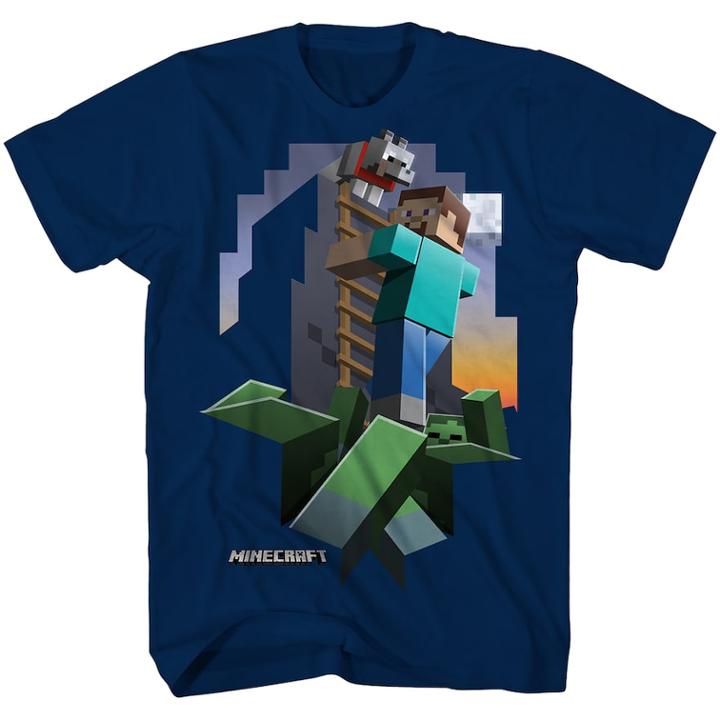 Boys 8-20 Minecraft Escape Tee, Size: Small, Blue (navy)