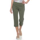 Women's Croft & Barrow&reg; Polished Pull-on Capris, Size: 4, Dark Green
