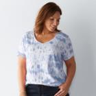 Plus Size Sonoma Goods For Life&trade; Essential V-neck Tee, Women's, Size: 1xl, Blue