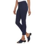 Women's Dana Buchman Rivet Pull-on Ankle Pants, Size: Small, Blue (navy)