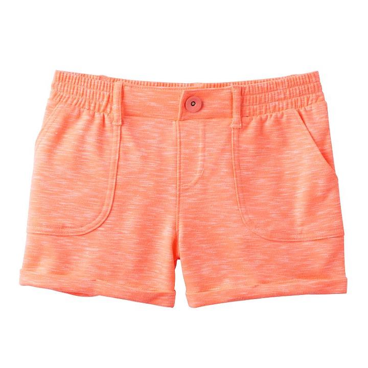 Girls 7-16 So&reg; French Terry Slubbed Soft Shorts, Girl's, Size: 12, Brt Orange