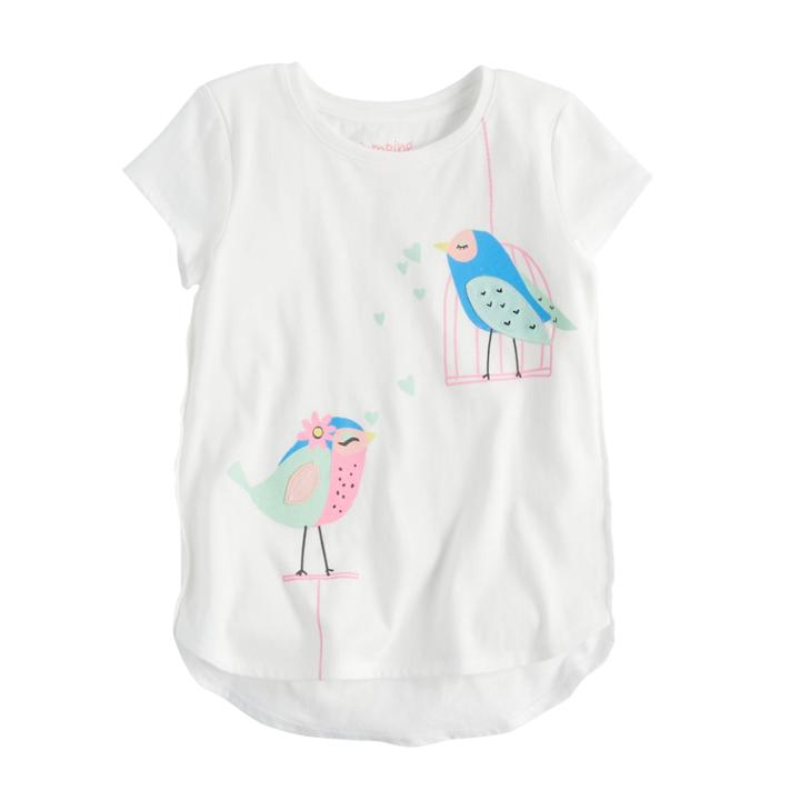 Girls 4-10 Jumping Beans&reg; Tulip Hem Printed Tee, Size: 10, White