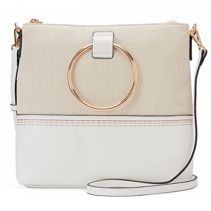 Lc Lauren Conrad O-ring Square Crossbody Bag, Women's, White