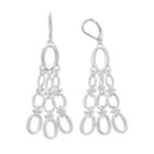 Dana Buchman Oval Link Chandelier Earrings, Women's, Silver