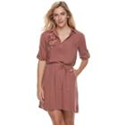 Women's Sonoma Goods For Life&trade; Embroidered Shirtdress, Size: Medium, Med Pink