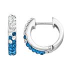 Kentucky Wildcats Crystal Sterling Silver Huggie Hoop Earrings, Women's, Blue